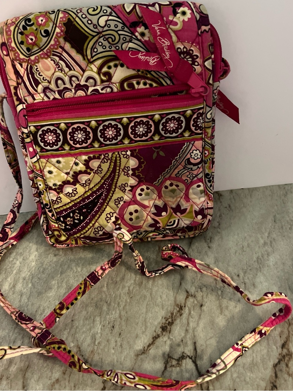 Vera Bradley Very Berry Paisley Mini Hipster Quilted Crossbody Bag - Picture 3 of 8